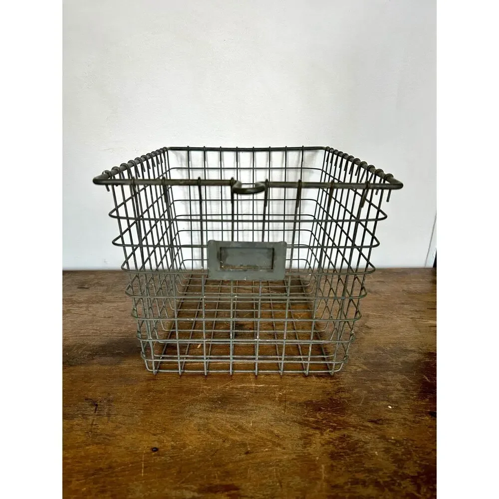 Vintage Industrial Wire Basket | Retro Gym Locker | Milk Crate Storage | MCM Bin